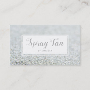 Silver Sparkle Glitter Beauty Spray Tan Salon Business Card
