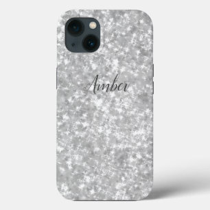 Silver Sparkle Glitter Elegant Personalised iPhone 13 Case