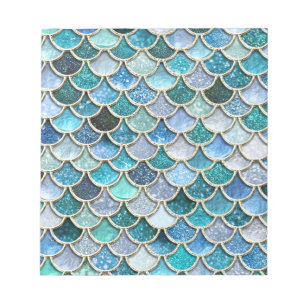 Silver Sparkle Glitter Mermaid Scales Notepad