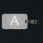 Silver Sparkle Glitter Monogram Name Luggage Tag<br><div class="desc">Luxury Silver Sparkle Glitter Monogram Name and Initial Luggage Tag. This bag tag is perfect for Back to School, Work, or Travelling. The Silver Luggage Tag also makes a great party favour for weddings, birthdays, bridal showers, honeymoons or for a bachelorette party. Please contact the designer for customised matching items....</div>