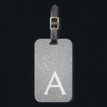 Silver Sparkle Glitter Monogram Name Luggage Tag<br><div class="desc">Silver Sparkle Glitter Monogram Name and Initial Luggage Tag. This bag tag is perfect for Back to School,  Work,  or Travelling.</div>