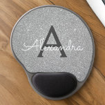 Silver Sparkle Glitter Monogram Name Mousepad Gel Mouse Mat<br><div class="desc">Silver Sparkle Glitter Monogram Name Monogram Mousepad. This Mousepad can be customised to include your first name. Please contact the designer for customised matching items.</div>