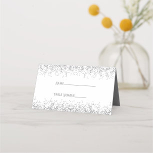 Silver Sparkle Glitter Place Card
