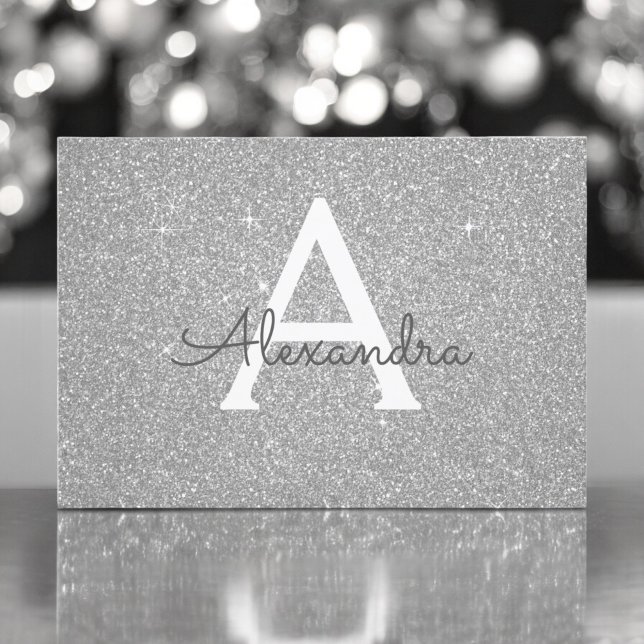 Silver Sparkle Glitter Sweet 16 Save the Date (Creator Uploaded)