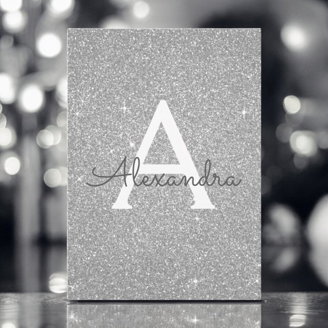 Silver Sparkle Glitter Sweet Sixteen Birthday Invitation (Creator Uploaded)