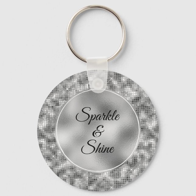 Silver Sparkle Key Ring (Front)