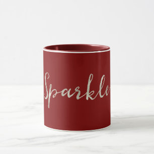 Silver Sparkle Red Burgundy Mug