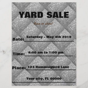 Silver Sparkle Yard Sale / Event Announcement
