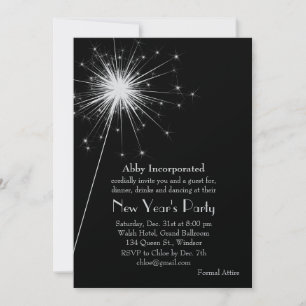 Silver Sparklers New Year's Eve Party Invitation