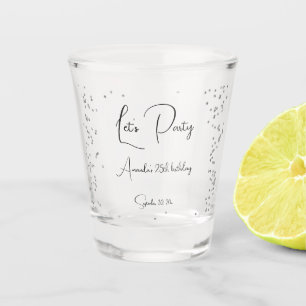 Silver Sparkles Fully Customisable Party Shot Glass