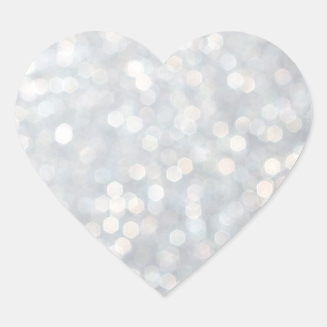 Silver Sparkles Heart Sticker (Front)