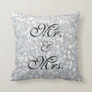 Silver Sparkles Sweetheart Table Pillow
