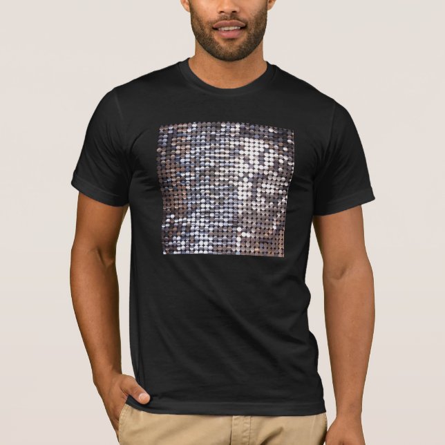 Silver Sparkling Sequin Look T-Shirt (Front)