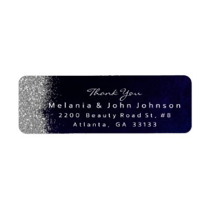 Silver Sparkly Glitter Blue Navy Velvet