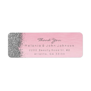 Silver Sparkly Glitter Pink Rose Pastel
