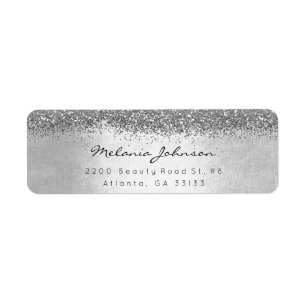 Silver Sparkly Glitter Silver Metallic