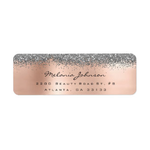 Silver Sparkly Glitter Silver Rose Gold Metallic