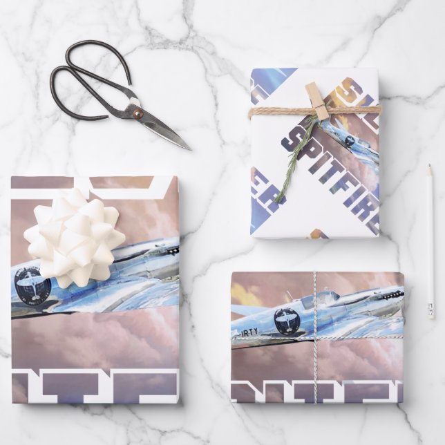 Silver Spitfire Wrapping Paper Sheet (Front)