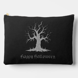 Silver Spooky Tree Halloween Accessory Pouch