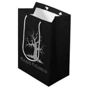Silver Spooky Tree Halloween Medium Gift Bag
