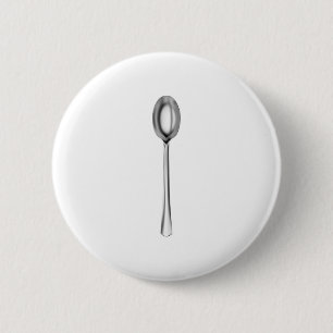 Silver spoon 6 cm round badge
