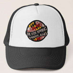 Silver Spring Maryland flag grunge trucker hat