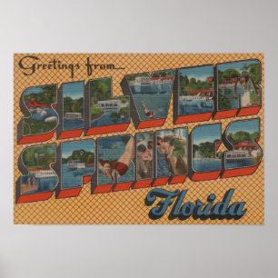 Silver Springs, Florida - Large Letter Scenes Poster