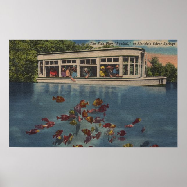 Silver Springs, Florida - View of Riverboat & Poster (Front)