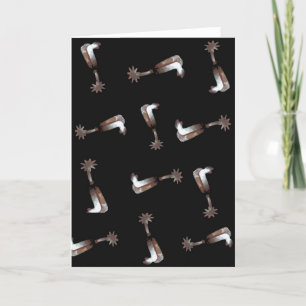 SILVER SPURS WESTERN GREETING CARD