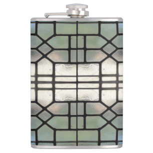 Silver Stained glass Window Design>Hip Flask