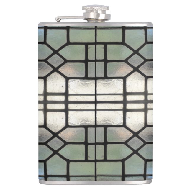 Silver Stained glass Window Design>Hip Flask (Front)