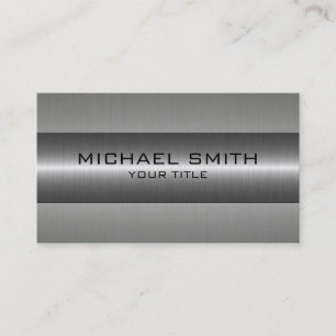 Silver Stainless Steel Look Business Card
