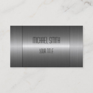Silver Stainless Steel Metal 2 Business Card