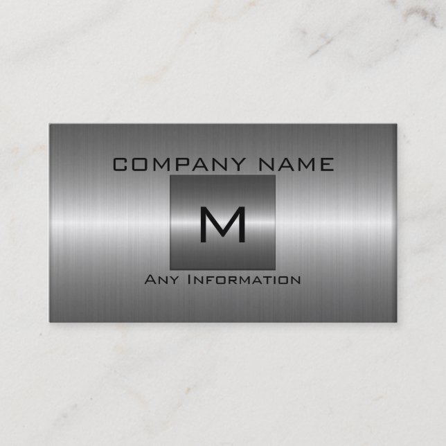 Silver Stainless Steel Metal Business Card (Front)