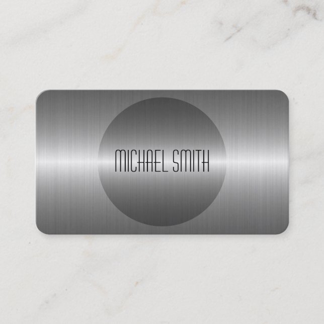Silver Stainless Steel Metal Business Card (Front)