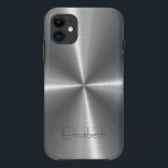 Silver Stainless Steel Metal iPhone 11 Case<br><div class="desc">Silver Stainless Steel Metallic. Please remove / change "Elizabeth" prior to purchase. Design is available on other products.</div>