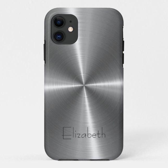 Silver Stainless Steel Metal Case-Mate iPhone Case (Back)