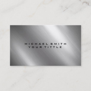 Silver Stainless Steel Metal Elegant Modern Business Card