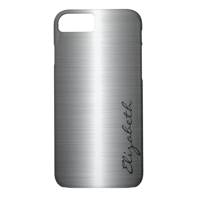 Silver Stainless Steel Metal Look Case-Mate iPhone Case (Back)