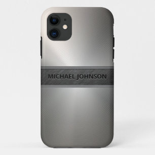Silver Stainless Steel Metal Modern iPhone 11 Case