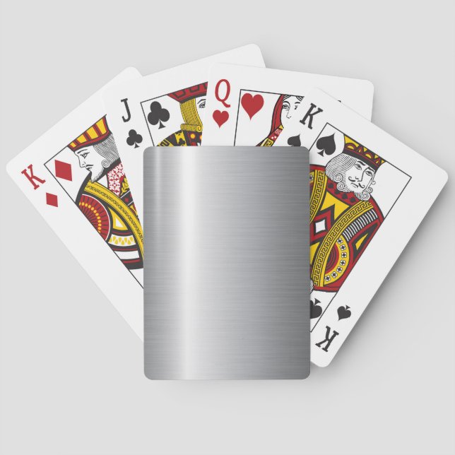 Silver Stainless Steel Metal Playing Cards (Back)