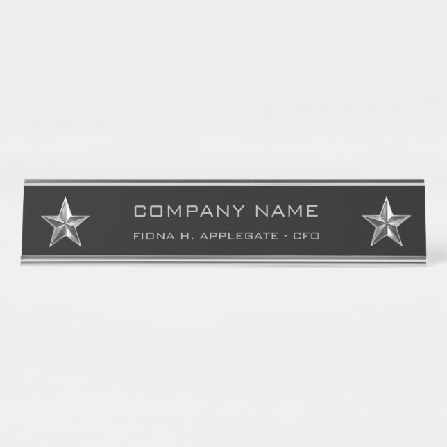 Silver Star Company Executive Desk Name Plate (Front)
