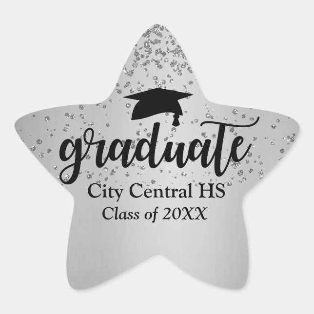 Silver Star Graduate 2018 Graduation Envelope Seal (Front)