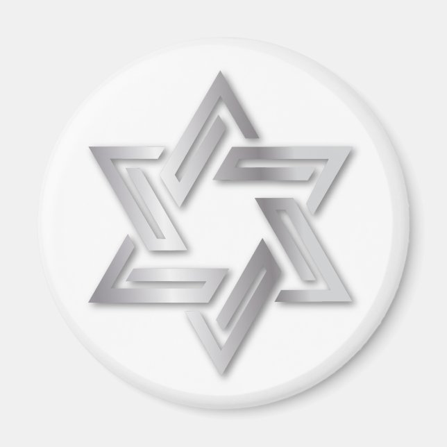 Silver Star of David Magnet (Front)