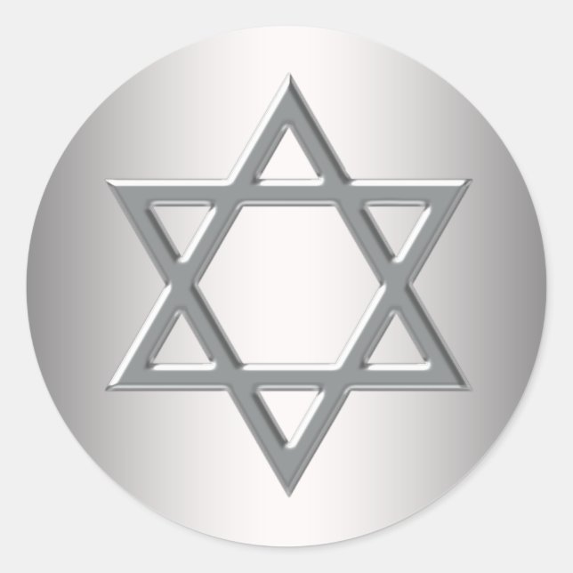 Silver Star of David Stickers (Front)