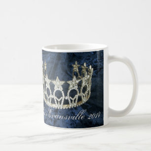 Silver Star Pageant Crown Personalised Name Mug