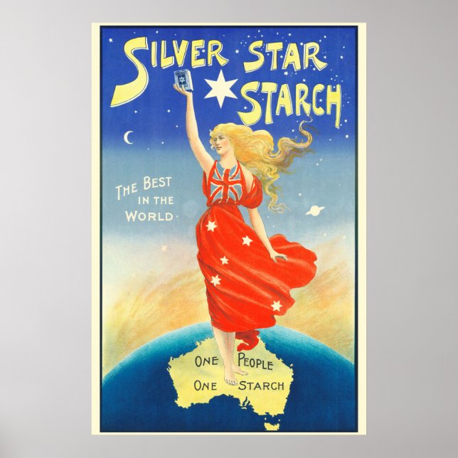 Silver Star Starch Advertising Australia Poster (Front)