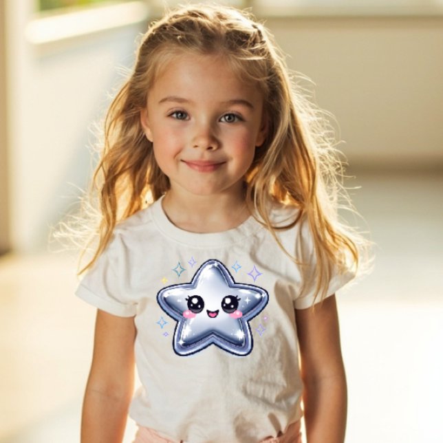Silver Star Y2K Sparkle Kids Shirt (Creator Uploaded)