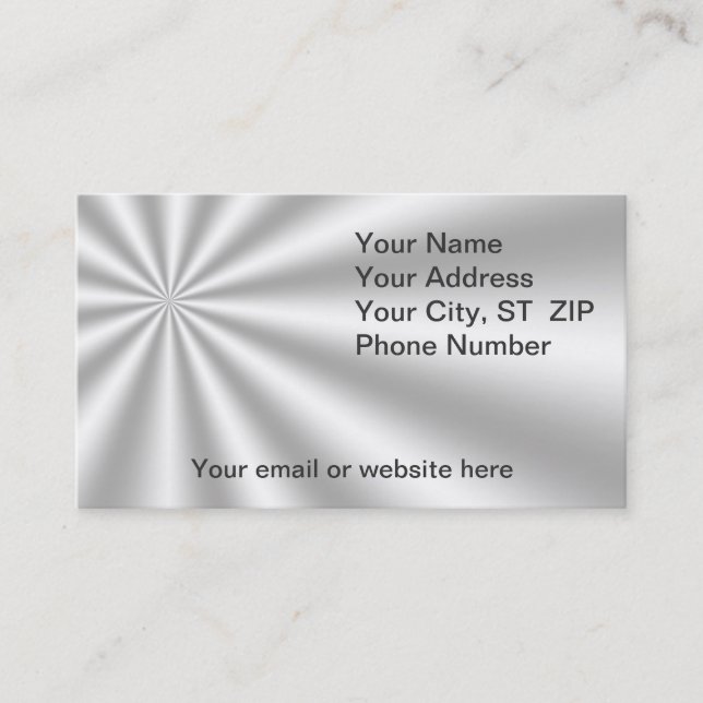 Silver Starburst Business Cards (Front)