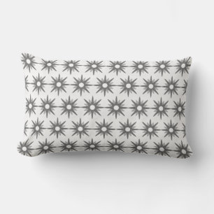 Silver Starburst Mid-Century Modern Lumbar Cushion